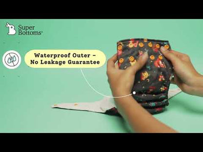 SuperBottoms Utsav Freesize UNO Cloth Diaper-Padded Underwear-100% Organic Cotton-Washable & Reusable-3 to 36M