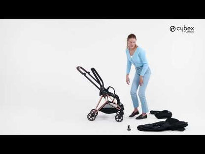 Cybex Mios Lightweight Stroller & Mios Lux Carry Cot Travel System-Includes Adapters-Matt Black Frame & Sepia Black