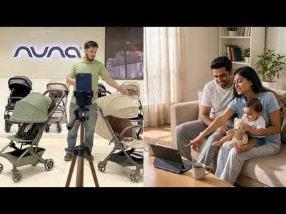 Nuna Via Cabn-Cabin Approved Stroller-One Hand Fold-Flat Reclining Seat-Car Seat Compatible-Includes Travel Bag-2 Years Warranty-For 0 to 4Y (Upto 22 kg)-Seasalt