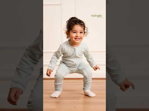 Twingle 100% Organic Cotton Sleepsuit-Zip Guard to Protect Baby's Chin & Neck-Two Way Zipper for Easy Diaper Change-Inbuilt Booties & Mittens-Solid-Light Blue-For Infants