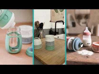 Beaba Stacked Milk Formula Container-Airtight Multifunctional Storage Container-Microwave Safe & Travel Friendly-Clay