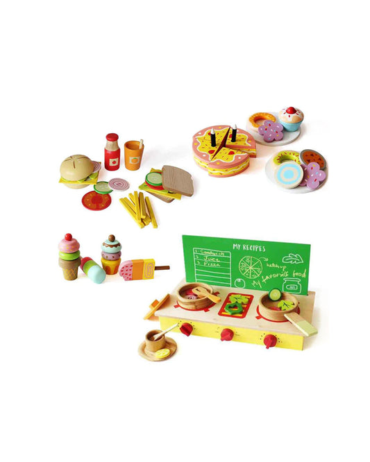 Shumee Wooden Mega Lil Chef's Kitchen Cooking Set-Sparks Child's Curiosity-Keeps the Child Engaged-Pretend & Play Toy-24M+