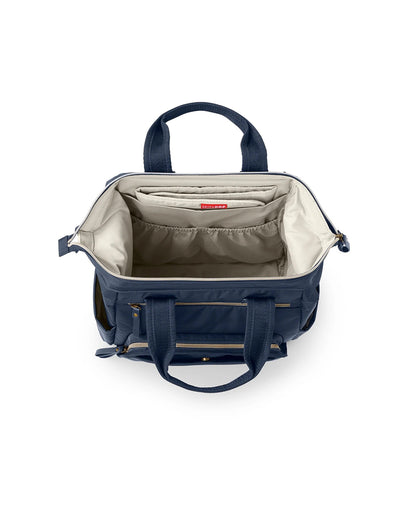 Skip Hop Mainframe Diaper Bag-Backpack-With Changing Pad-Wide Open & Stays Put-Navy