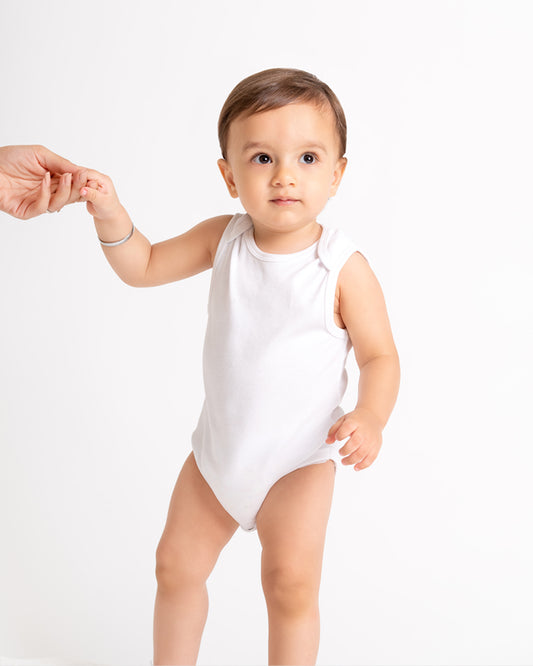 Twingle Snow White Envelope Neck Sleeveless Bodysuit Vest-Solid-100% Organic Cotton-Pack of 3-For Infants